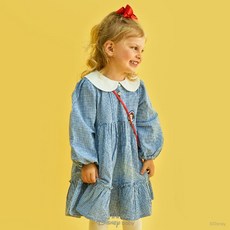 [디즈니베이비 가을]백설공주체크원피스(가방)(BLUE)_79R524058