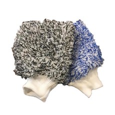 蠟妹緹緹 超細纖維洗車手套 21*30 雙色洗車清潔用品, 藍色, 1個