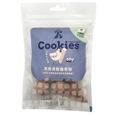亨利口袋 原肉凍乾曲奇餅 60g 貓狗適用 寵物零食, 1個, 山藥姑姑雞