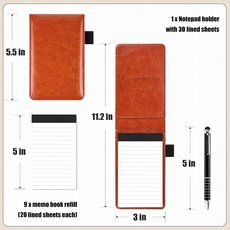 한우리 미니 노트패드 메모패드, 1개, 30매, 브라운