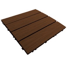 卡扣式木質地板 戶外陽台庭院拼接地板 DIY木紋防滑耐磨地板, 升級款咖啡色, 1個