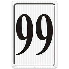 i-CowFun 프리미엄 반사 금속 번호 표지판 1 - 알루미늄 12인치 X 8인치 주차 공간 실외 대형 바닥 도크 코트 통로 필드 페이드 없음 내후성, Reflective Number Signs 99, 1개