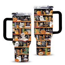 Uibunoo Pickleball Gifts 1.2L(40온스) Tears of My Oppnents 레이저 각인 텀블러 손잡이 및 빨대 포함 남성용 스포츠 선물 애호가를 위한, 할로윈