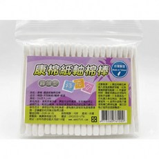 康棉 紙軸環保棉花棒補充包 (200支裝) - 純棉親膚 經濟實惠, 1個, 200個裝