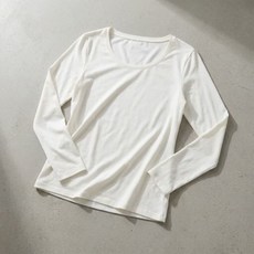 유니클로 히트텍 U넥 티셔츠 화이트 발열내의 이너웨어
