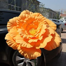 인공 모란 창 디스플레이 꽃 가짜 쇼 소품, dark orange, 2. dark orange / C. 40cm