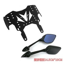 SYM VSX125 호환 미러킷 사이드미러 백미러 전진, E. 라운드 블랙 쉘 블루 웨이브 미러 포워드