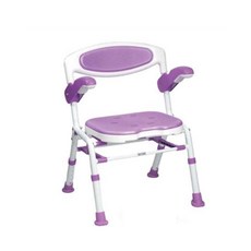 【海夫健康生活館】勝邦福樂智 日本SHIMA 可牽式扶手 折疊站立洗澡椅 沐浴椅 紫色(7250 DX), 1個