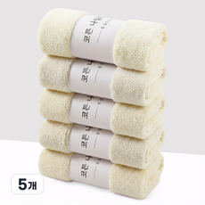 아호메오네 호텔수건 40수 극세사 부드러운 먼지없는 수건, 5개, 아이보리