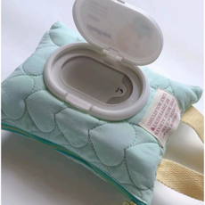 귀여운 손잡이 물티슈 커버 케이스, 민트그린