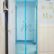 꿀이맘 가을 문 모기장 블루 120cm 현관롤방충망