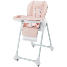 Mykidz多功能折疊兒童餐椅 新生兒適用 可坐可躺 承重30kg, 櫻花粉