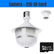 전구 보안 카메라 풀 컬러 야간 투시 양방향 음성 무선 자동 추적 어안 와이파이, B. 5MP, 4. Bulb Cam add 32GB