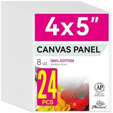 PHOENIX 페인팅 캔버스 패널 20.3 x 25.4cm 8 10인치 12개 밸류 팩 - 226.8g 8온스 삼중 밑칠 100% 면 중성 보드 페인팅용 아크릴 유화용 화이트, 화이트 - 벌크 팩._4 x 5