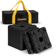 BUNKER INDUST RV Leveling Blocks/Stackable Jack Blocks Interlocking Pads Wheels Stabilizer Blocks, black