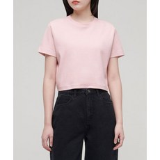 매장정품 무신사스탠다드우먼 MUSINSA STANDARD WOMAN 우먼즈 크루 넥 크롭 반팔 티셔츠 [인디언 핑크] MWJTS5Z08-IP 541476