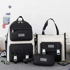 이범락 2022 가방 여중생 초등학생 3~4~6학년 가벼운 백팩 대용량 가방 네이비 벨트 액세서리, 검은색
