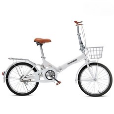 여성용 클래식 미니벨로 접이식 바구니 자전거 20 22인치, 1개, 150cm, [화이트/접이식] 1단 블랙에어타이어 20인치