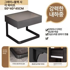 월넛 협탁 침대옆 수납 선반 엔틱 독서 틈새 거실, 조립형, 1개, 복지 모델 50x40x45 연회색