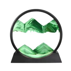 3D流沙畫擺飾 創意沙漏禮物, 12寸圓形綠色塑膠底