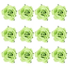YELARXI 플라워 헤어 클립 로즈 브로치 핀 플로럴 헤어핀 - 여성/결혼식/파티/댄스/의류/드레스/연회에 적합) 12팩 & 그린, 초록색