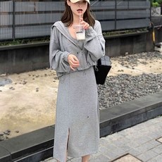 여성투피스 여성세트 후드자켓 + 나시원피스 여성자켓 여성원피스 ZBW2026020405 39