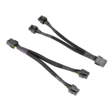 GPU PCIe 8 핀 암 듀얼 2X 6 2 수 PCI 익스프레스 전원 어댑터 편조 Y 스플리터 익스텐션 케이블 20cm, 한개옵션0, 1개