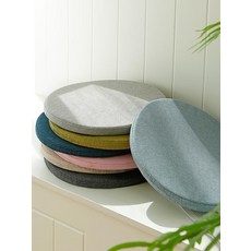 원형방석 메모리폼 식탁의자 키높이 의자 벤치 라운드 시트 레이크블루 직경 45cm 두께 2.5cm 큰