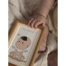 배냇머리 보관 액자 엽서 배넷머리 배냇함, 배냇머리엽서+액자(월넛)