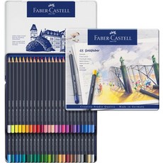 Faber-Castell輝柏 GOLDFABER油性色鉛筆(鐵盒)-48色，色彩鮮明飽和，適合專業藝術家及繪畫愛好者, 1個, 48