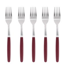 마호커트러리 틴트 성인용 포크, 버건디와인, 5개