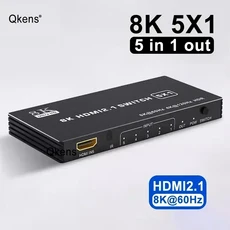 8K 60Hz HDMI 2.1 스위치 분배기 3 4 5 포트 3x1 4x1 5x1 스위처 비디오 컨버터 4K 120Hz 지원 CEC 48gbps, 02 8K 5x1