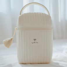 밀로뉴 순면 가벼운 휴대용 기저귀 보관 가방, 화이트