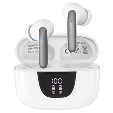 Ououdee 삼성 무선 헤드폰 블루투스 이어 버드 갤럭시 A17 A16 A36 S25 울트라 S24 S23 S22 S21 5.3 이어버드 마이크 포함 노이즈 캔슬링 인이어, White