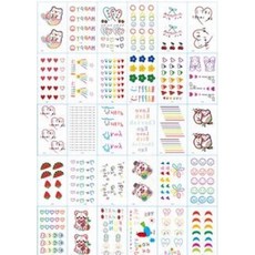 臉部紋身貼 應援臉貼 演唱會馬拉松臉貼 腮紅臉貼 暗黑創意妝容 可愛創可貼, 1個, 臉貼L8556 款式隨機一張