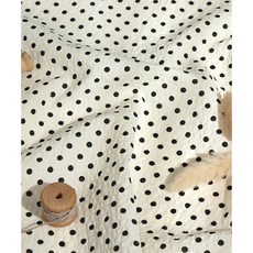 패션스타트 파자마 잠옷 원피스 빈티지 스커트 쿨 시어커서 리플 지지미 미니 도트 원단 천, 1개, 아이보리