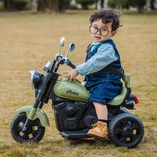 어린이 전기 삼륜 오토바이 삼륜차 세발 유아 전기차 충전식 원격 조종 장난감 배터리 자동차, 전기 구동, 1개, 표준형 청신록단일 구동소