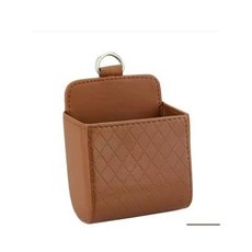 汽車車內出風口置物袋 手機儲物盒 多功能掛袋, 1個, 棕色齣風口置物盒