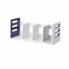 4단책꽃이 460x190x190mm 청색 책스탠드 플라스틱책꽂이 북스탠드 책스탠드 책정리대 북앤드 미니책꽂이 책상책꽂이 서류꽂이 사무실책꽂이 사무용책꽂이 책상위책꽂이 책꽂이정리함, 빠른배송