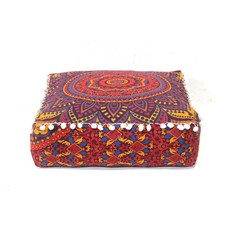 크래프트 칼라 대형 히피 만다라 명상 플로어 오스만 베개 쿠션 파우치 커버 스퀘어 보헤미안 서클 케이스 야외 벽난로 요가 거실 장식 뉴 오렌지 16인치, Black & White, 24"D x 24"W x 5"H