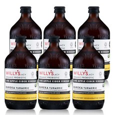 아스트라 영국직수입 맛있는 애사비 유레카 꿀 강황 사과식초 ACV, 6개, 500ml