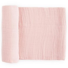 Little Unicorn 프리미엄 면 포대기 아기 담요 | 통기성 원단 | 포대기 놀이 수유 등에 적합 (그레이 스트라이프), 라이트 핑크