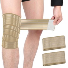 벨크로식 무릎 압박 아대, 브라운, 2개
