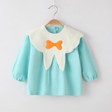 DFMEI 新品寶寶罩衣兒童長袖反穿衣防水嬰兒吃飯圍兜防髒護衣男女童圍裙