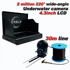 MBLN 3인치 수중 낚시 카메라 220 광각 2MP 5000mAh 얼음 호수 보트용 15 20 30m 케이블 어군탐지기, TYQ 4.3in 30m, 1개