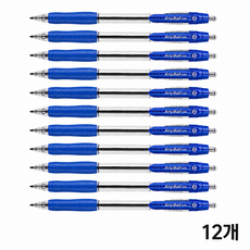 동아 애니볼 501 노크식 볼펜, 12개, 1.6mm-파랑