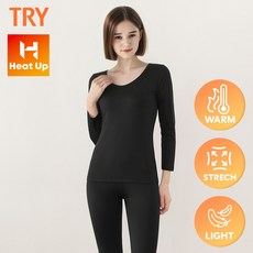TRY 가볍고 따뜻한 프리미엄 여성 발열내복 상하의세트