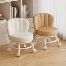 【旋轉靈活】移動萬向輪小凳子家用旋轉帶靠背凳帶娃學步神器滑輪矮凳板凳, 淺灰,升級碳鋼架 -靜音軸承輪, 1個