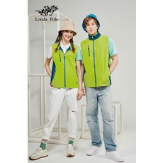 Londa Polo 戶外休閒連帽背心 男女同款 亮綠色