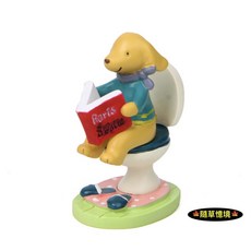 隨草憶境 坐馬桶看書法式小狗微景觀園藝多肉小清新花插插件道具拍攝道具（高品質樹脂）, 1個, 一組入